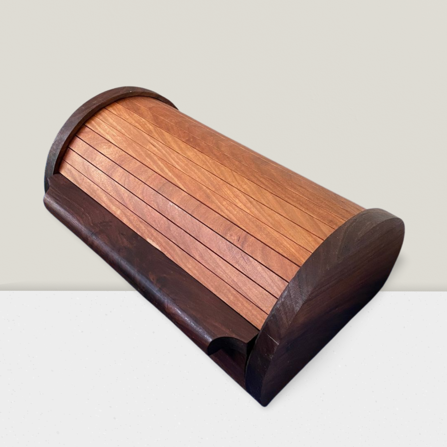 Black Walnut and Cherry Roll top Valet Box