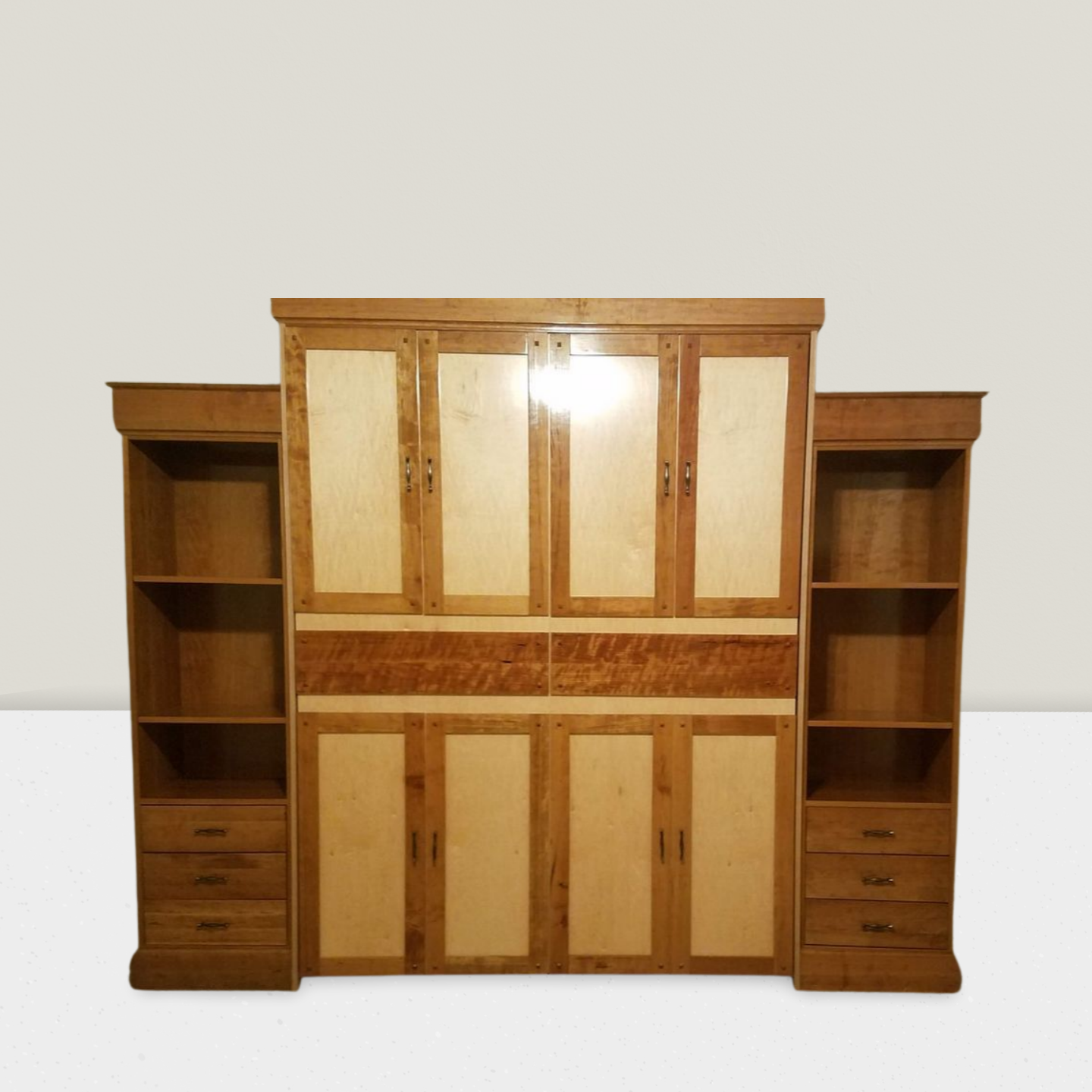 Queen Size Murphy Bed with Bookcases