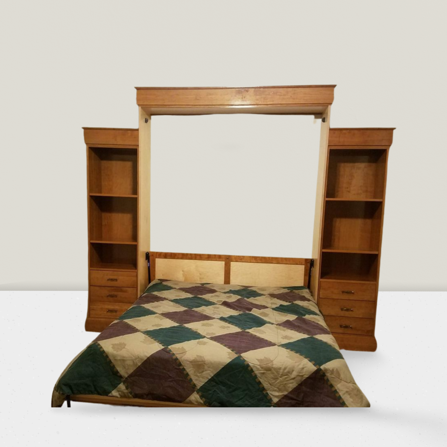 Queen Size Murphy Bed with Bookcases